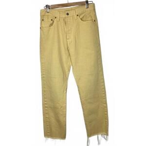 Levi's 501s Yellow, White Tag Retro  Hand Cropped Frayed  29 Waist Good Cond.